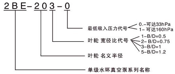 2BE型水環(huán)式真空泵的型號意義